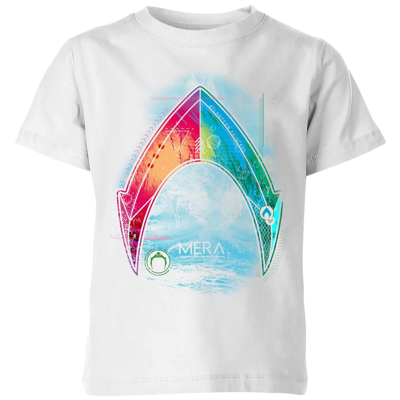 DC Comics Aquaman Mera Beach Symbol Kids' T-Shirt - White - 3-4 Years - White