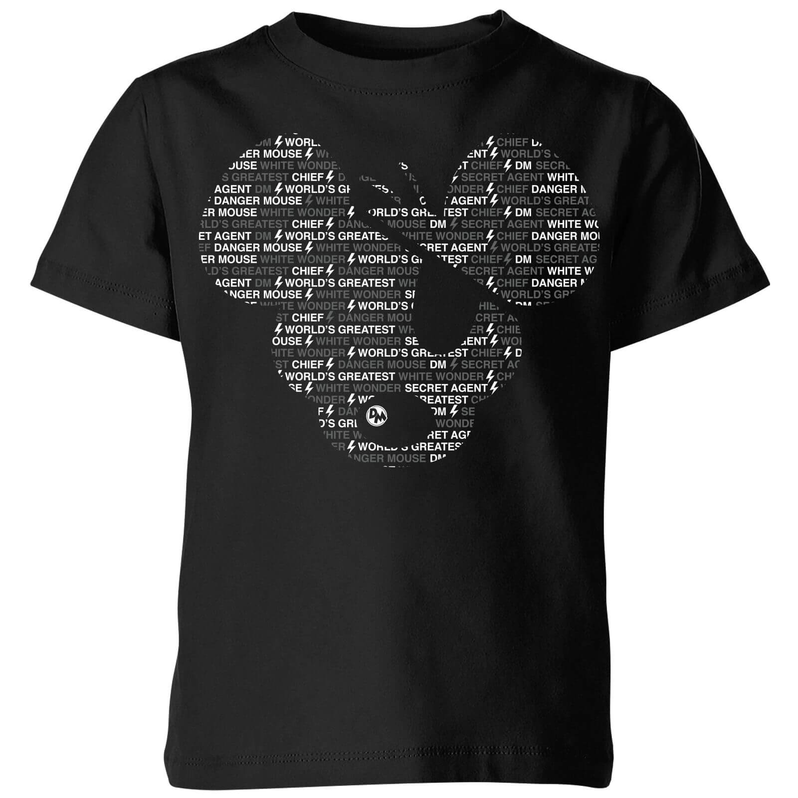 Danger Mouse Word Face Kids' T-Shirt - Black - 9-10 Years - Black
