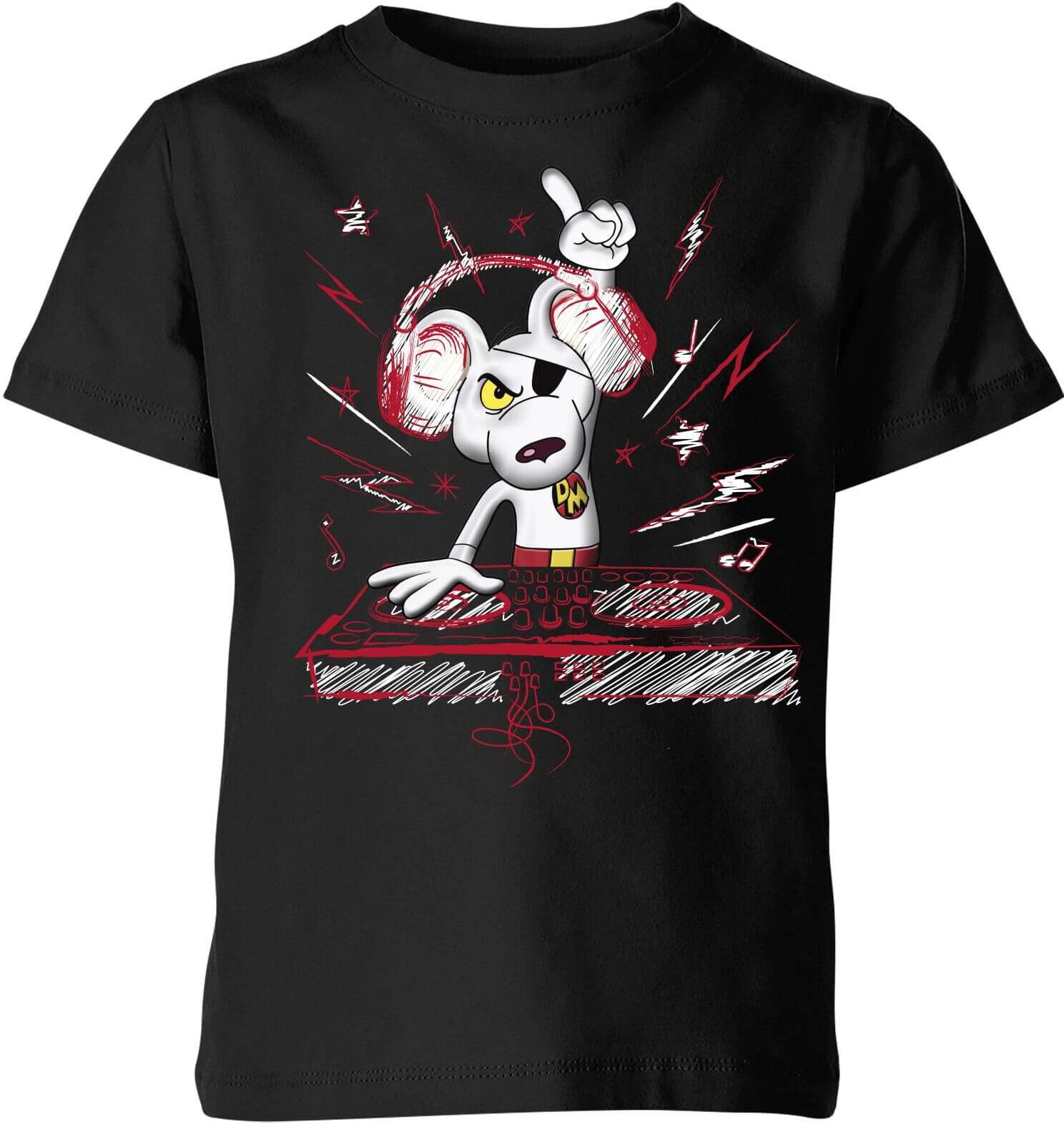 Danger Mouse DJ Kids' T-Shirt - Black - 11-12 Years - Black