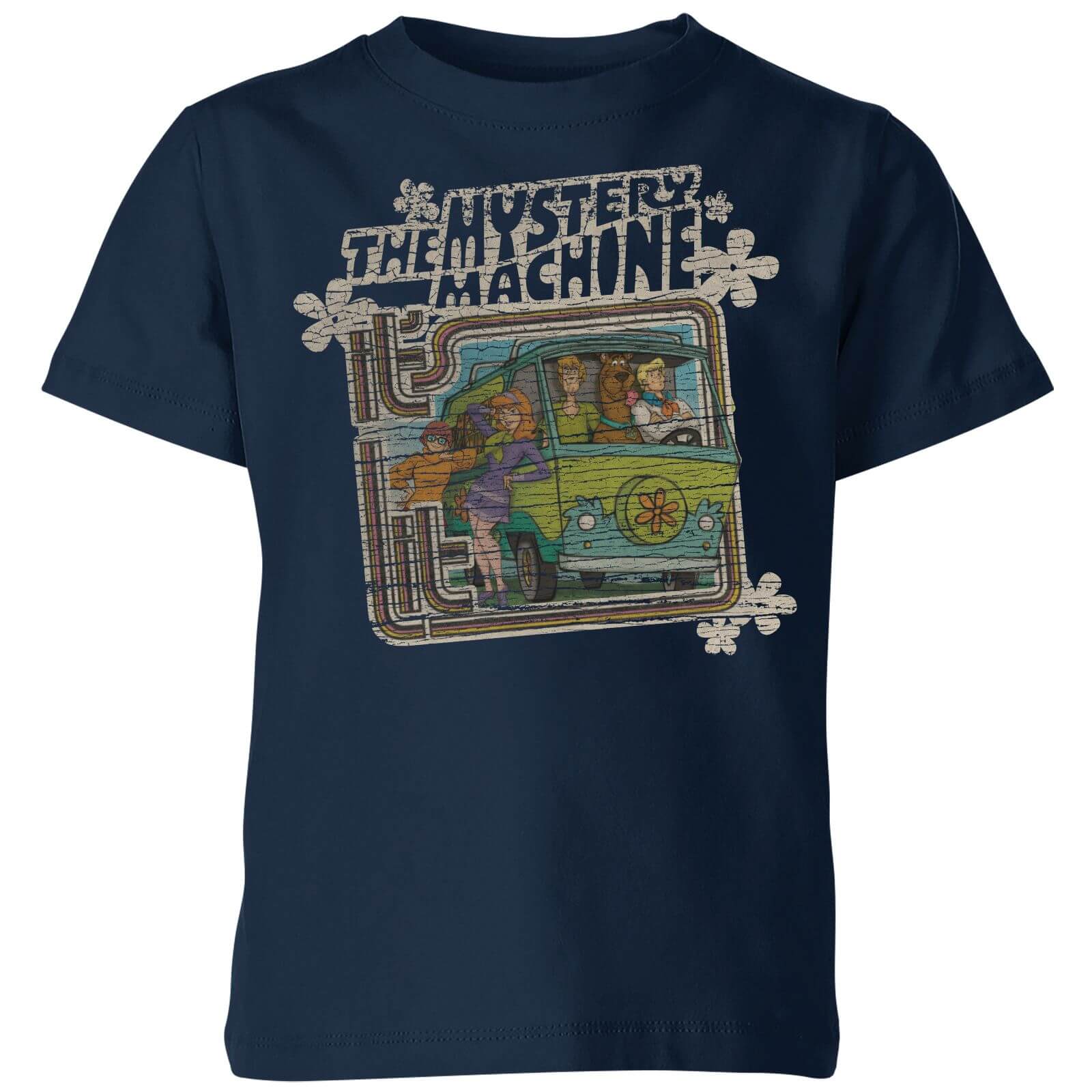 Scooby Doo Mystery Machine Psychedelic Kids' T-Shirt - Navy - 3-4 Years - Navy