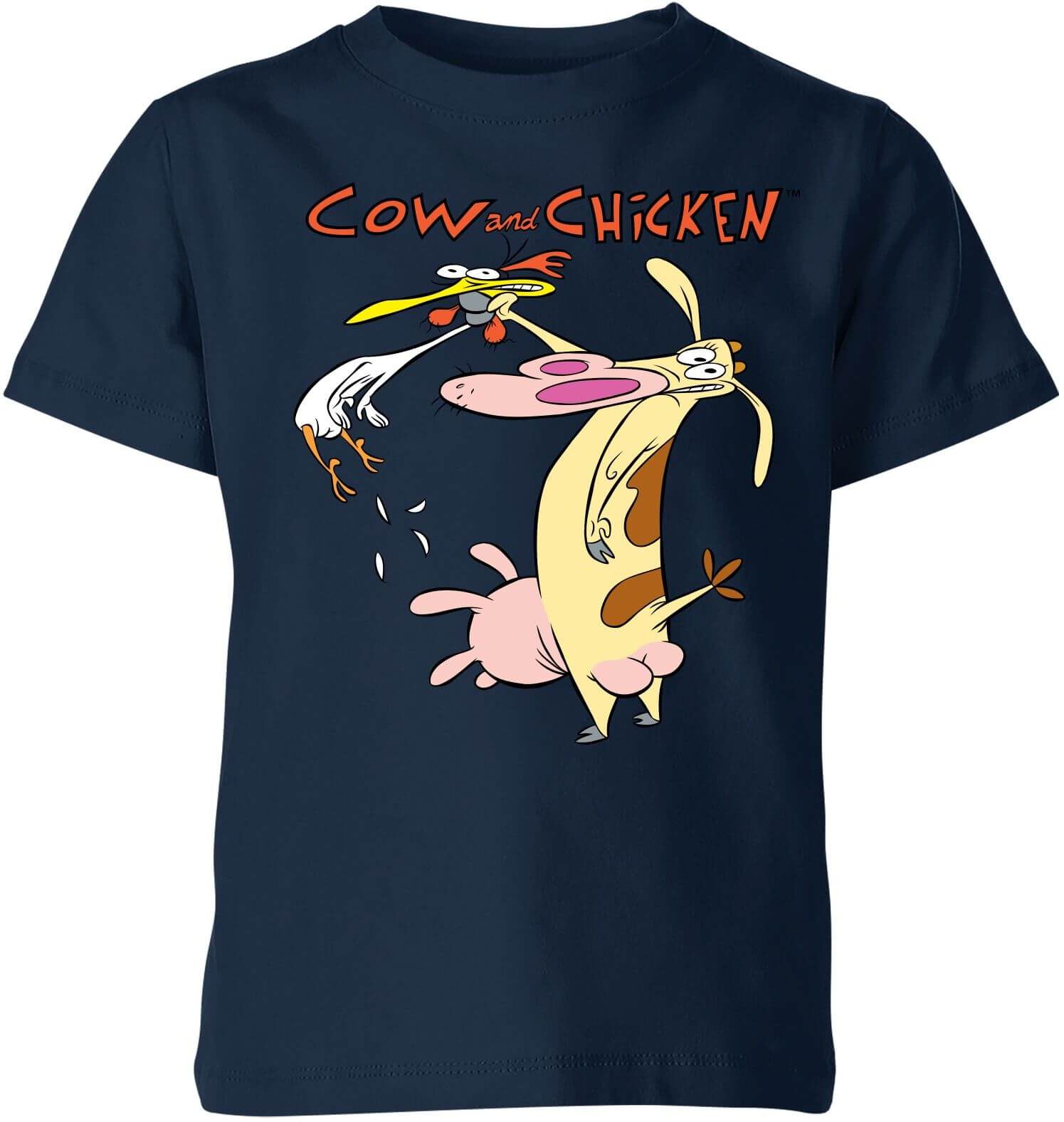 Cartoon Network Cow and Chicken Characters Kids' T-Shirt - Navy - 9-10 Years - Navy