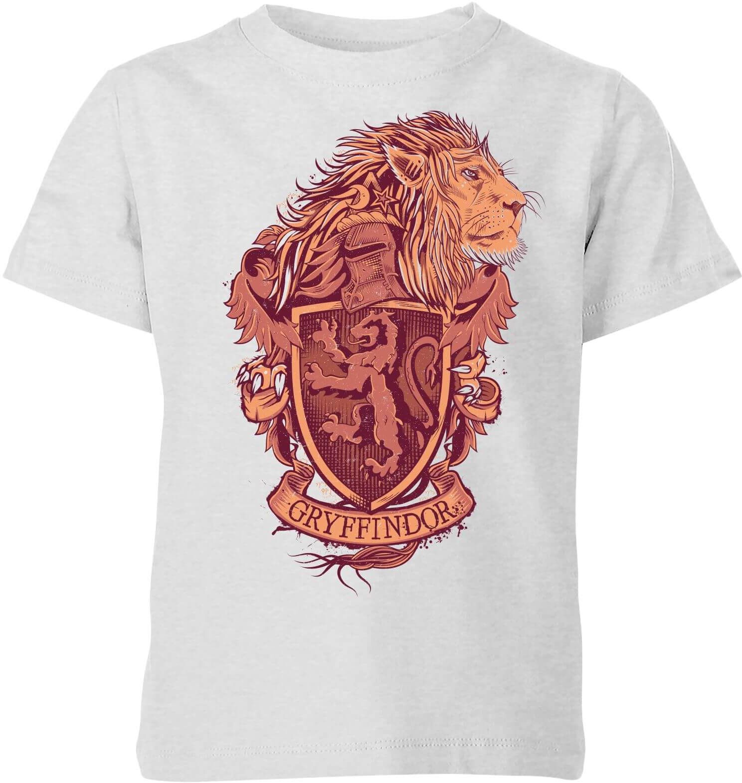 Harry Potter Gryffindor Drawn Crest Kids' T-Shirt - Grey - 7-8 Years - Grey