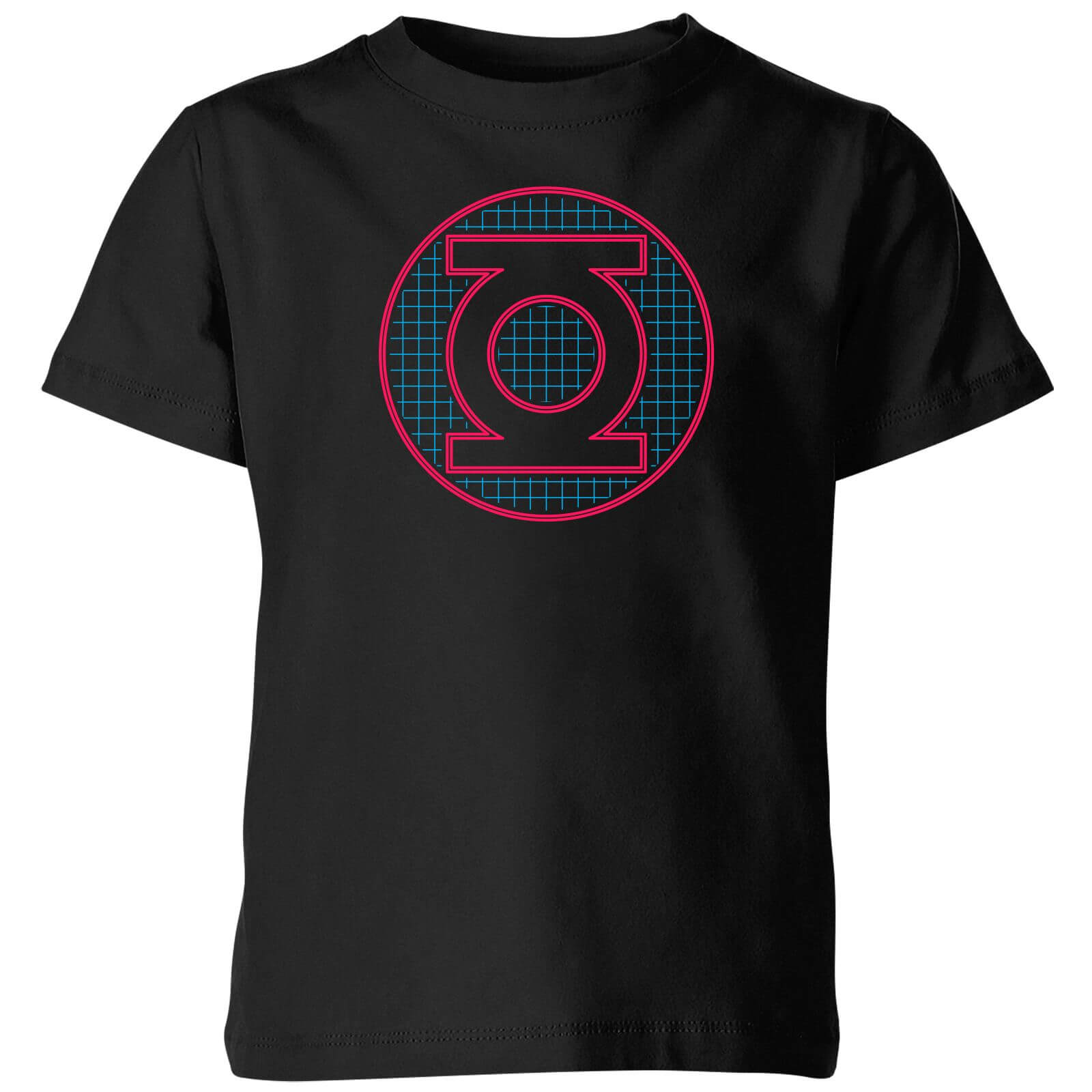 DC Comics Justice League Green Lantern Retro Grid Logo Kids' T-Shirt - Black - 5-6 Years - Black