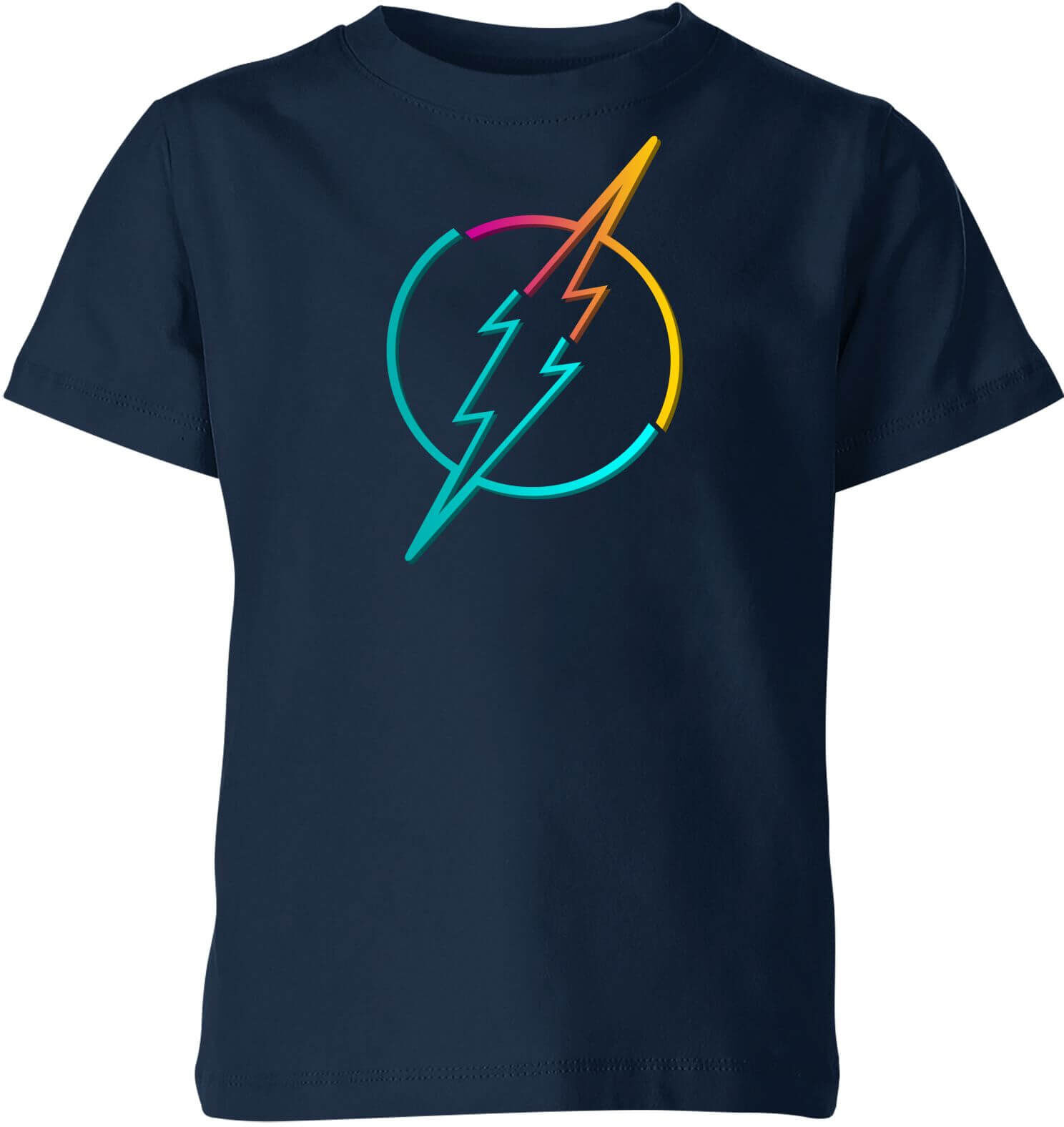 DC Comics Justice League Neon Flash Kids' T-Shirt - Navy - 5-6 Years - Navy