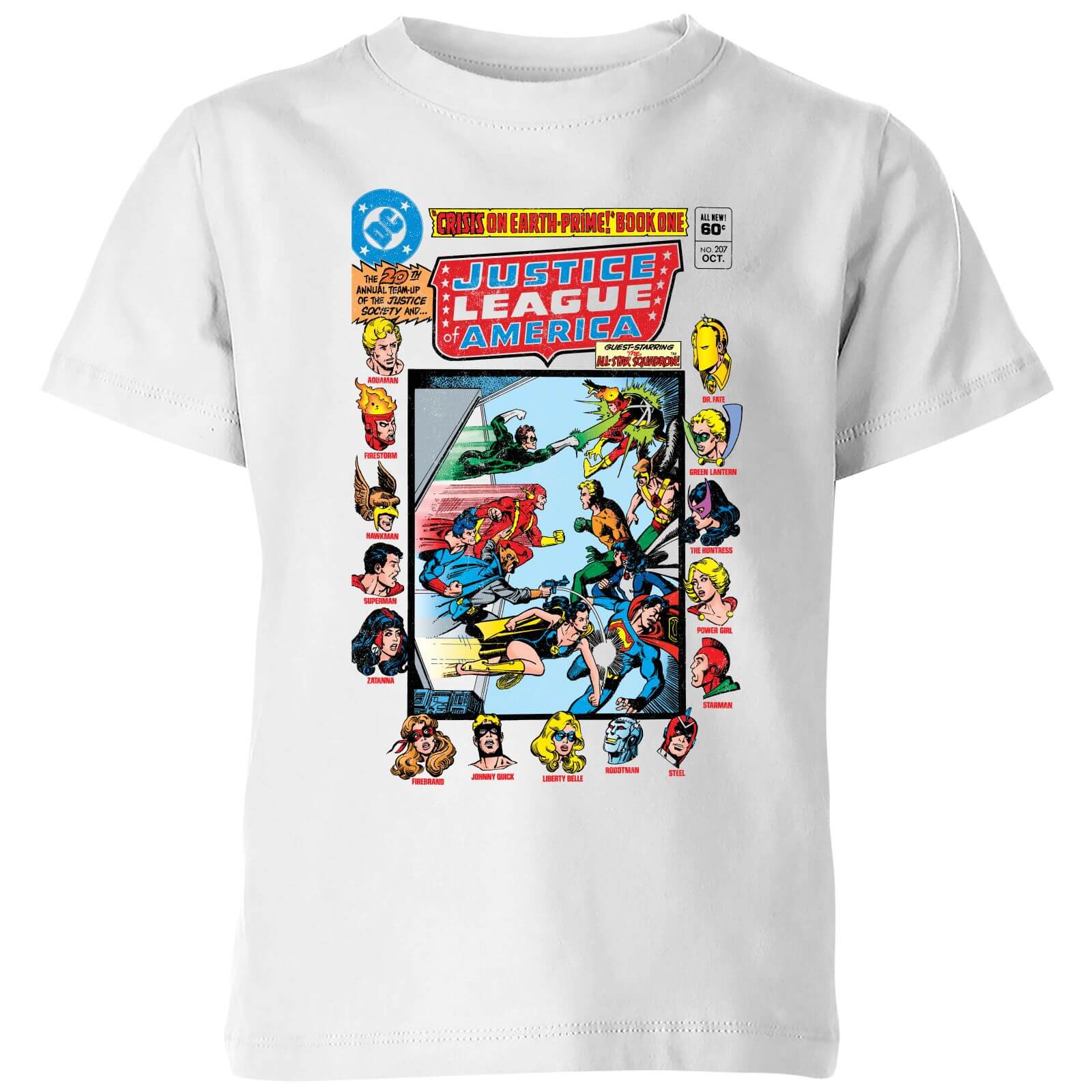 DC Comics Justice League Crisis On Earth-Prime Cover Kids' T-Shirt - White - 9-10 Years - White
