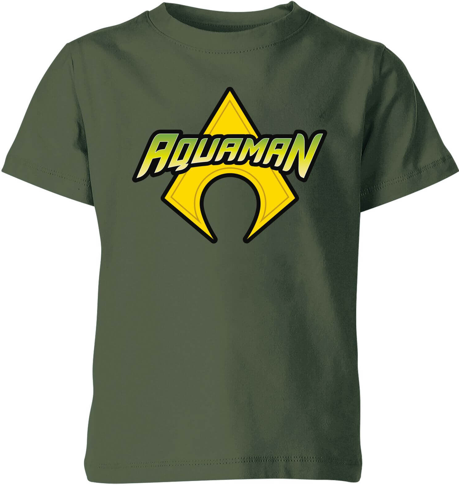 DC Comics Justice League Aquaman Logo Kids' T-Shirt - Forest Green - 7-8 Years - Forest Green