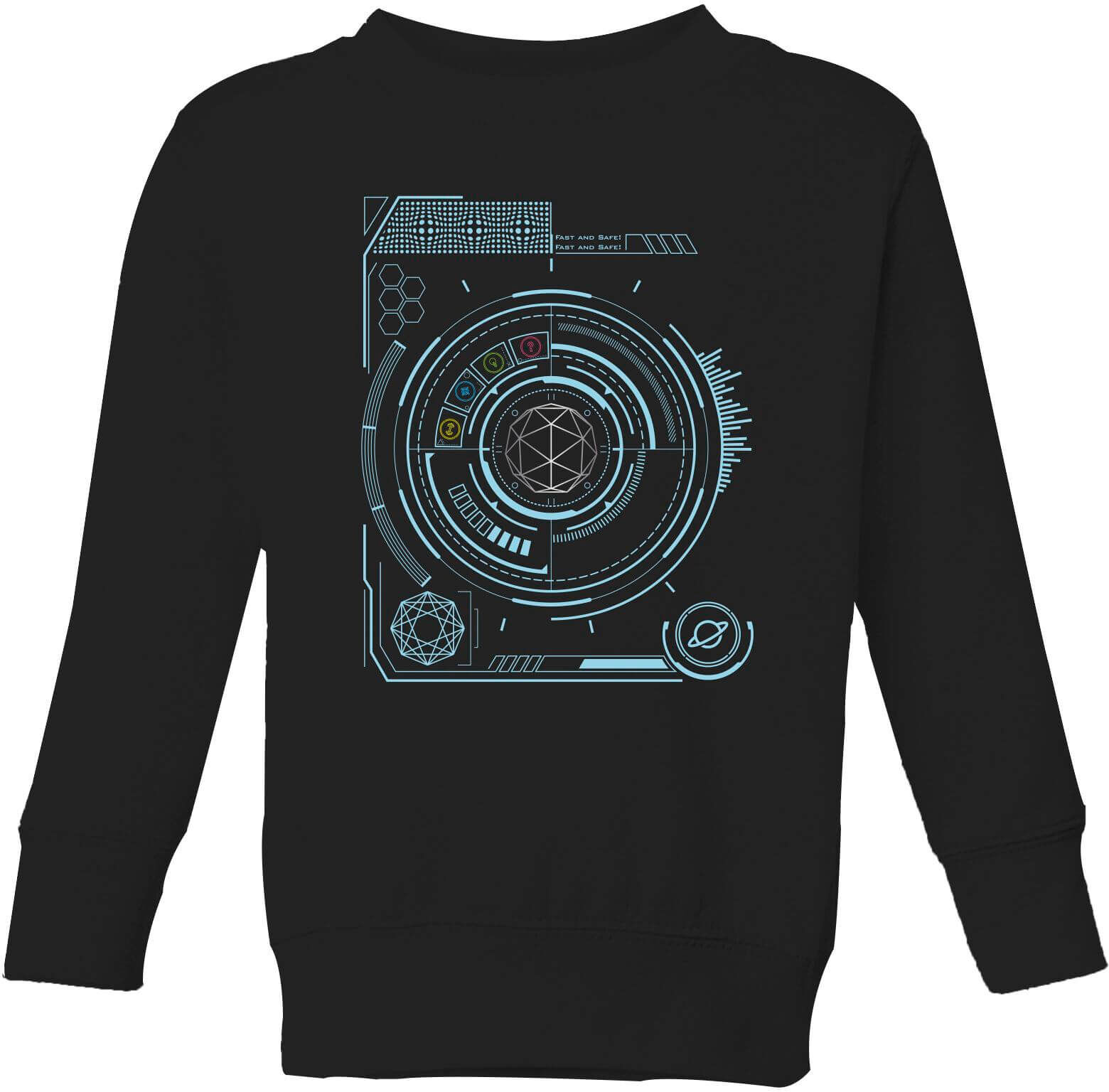 Maze Crystal Maze Futuristic Crystal Kids' Sweatshirt - Black - 3-4 Years - Black