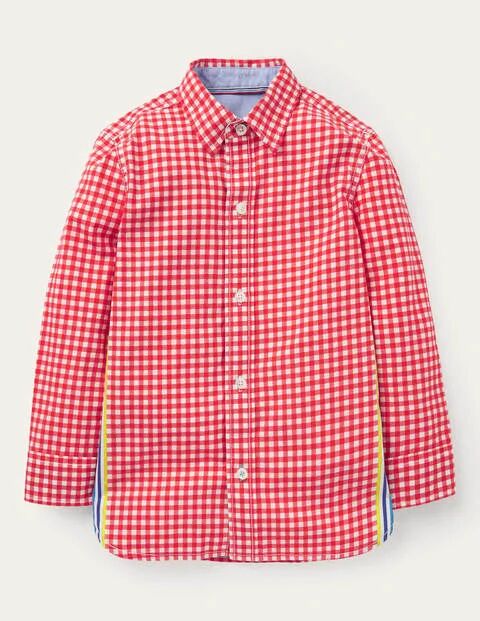 Mini Casual Laundered Shirt Red Gingham Boys Boden Cotton Size: 3-4y
