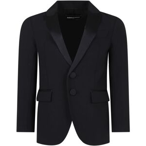 Dsquared2 Black Jacket For Boy - Black - male - Size: 8