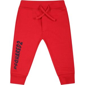 Dsquared2 Red Trousers For Baby Boy With Logo - Red - unisex - Size: 024 Mo
