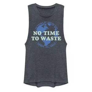 Unbranded Juniors' Earth Day 50 Years No Time To Waste Muscle Tank Top, Girl's, Size: XXL, Blue