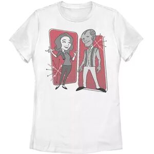 Licensed Character Juniors' Marvel WandaVision Wanda & Vision 50's Cartoons Tee, Girl's, Size: Small, White