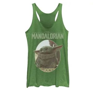 Licensed Character Juniors' Star Wars The Mandalorian The Child Circle Portrait Tank Top, Girl's, Size: XXL, Green