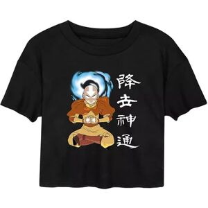 Licensed Character Juniors' Avatar Aang Sitting Cropped Tee, Girl's, Size: Small, Black