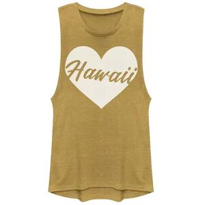 Unbranded Juniors' Hawaii Heart Graphic Muscle Tank, Girl's, Size: Large, Gold