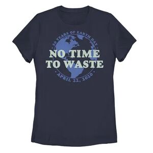 Unbranded Juniors' Earth Day 50 Years No Time To Waste Tee, Girl's, Size: Large, Blue