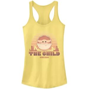 Licensed Character Juniors' Star Wars The Mandalorian The Child aka Baby Yoda Retro Line Portrait Tank Top, Girl's, Size: XXL, Yellow