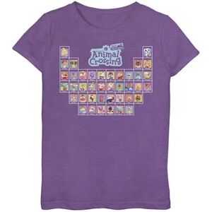 Licensed Character Girls 7-16 Animal Crossing New Horizons Periodic Table Of Villagers Graphic Tee, Girl's, Size: Large, Purple