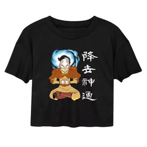 Licensed Character Juniors' Avatar Aang Sitting Cropped Tee, Girl's, Size: Large, Black