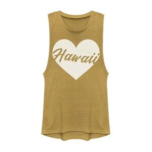 Unbranded Juniors' Hawaii Heart Graphic Muscle Tank, Girl's, Size: XXL, Gold