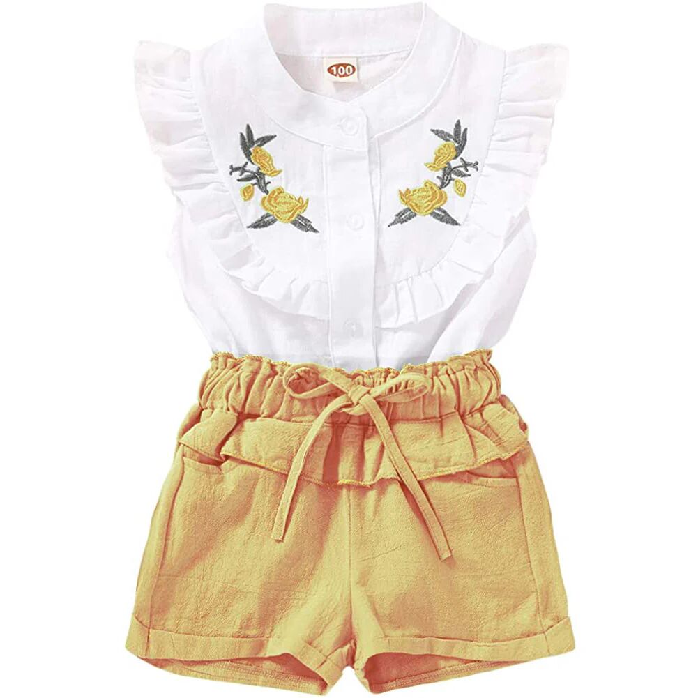 DailySale 2-Piece: Baby Girls Outfits Clothes T-Shirt Vest Tops + Shorts Pants
