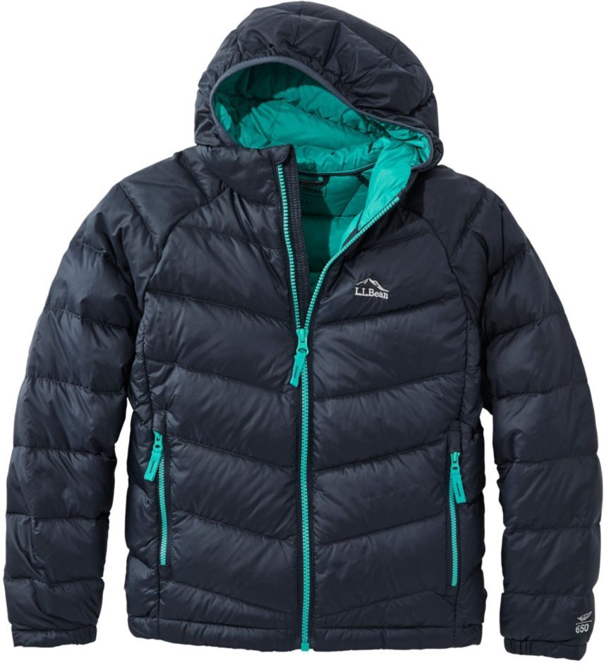 Kids' Ultralight 650 Down Jacket Carbon Navy M 5-6, Synthetic Nylon L.L.Bean