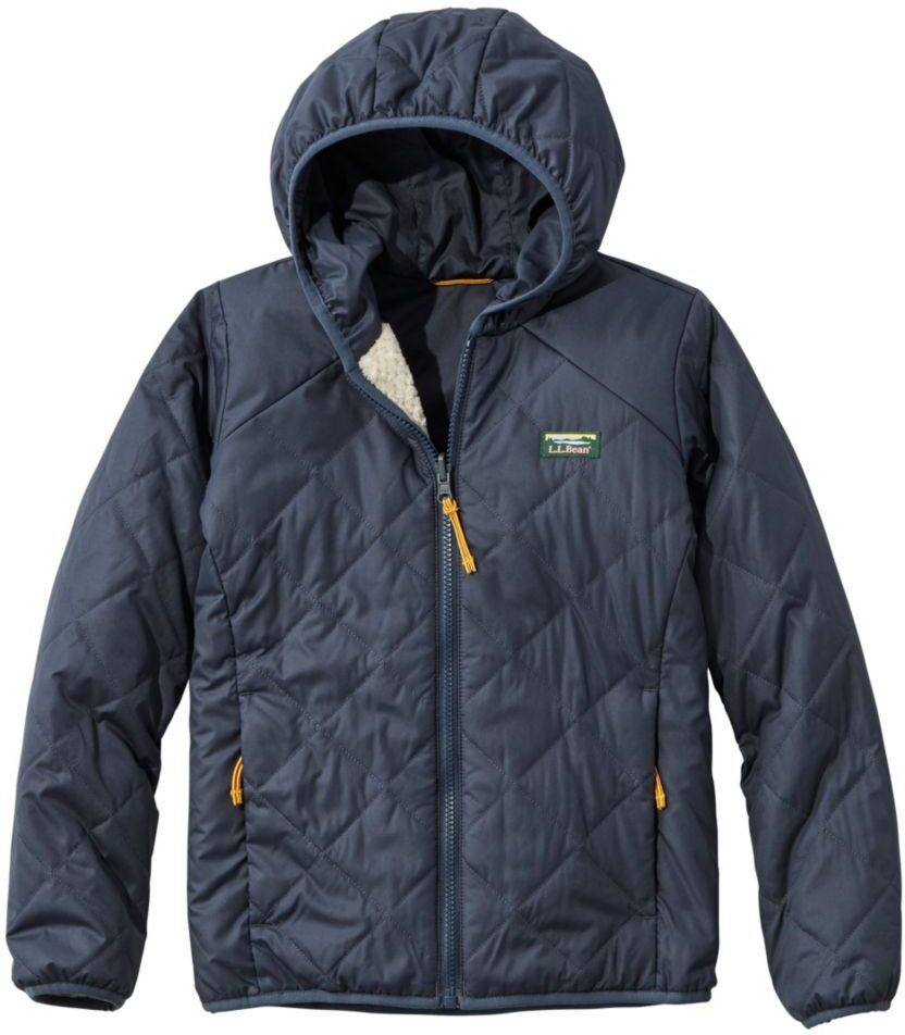 Kids' Mountain Bound Reversible Jacket Carbon Navy/Soapstone M 5-6, Synthetic Nylon L.L.Bean