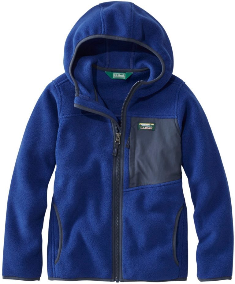 Kids' Retro Mountain Classic Fleece Jacket Indigo Ink/Carbon Navy M 5-6, Fleece/Nylon L.L.Bean