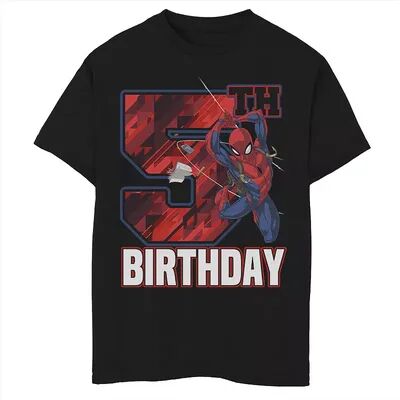 Marvel Boys 8-20 Marvel Spider-Man Web Swing 5th Birthday Graphic Tee, Boy's, Size: XL, Black