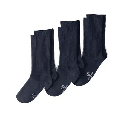 Lands' End Kids Lands' End 3 Pack Basic Cotton Crew Socks, Boy's, Size: Large, Blue