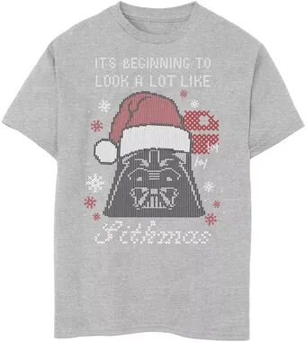 Boys 8-20 Star Wars Santa Vader A Lot Like Sithmas Christmas Graphic Tee, Boy's, Size: Large, Med Grey