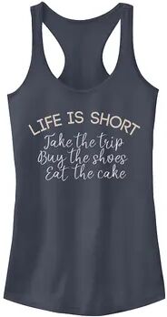 Unbranded Juniors' Life Is Short Take The Trip Buy The Shoes Tank, Girl's, Size: XXL, Purple