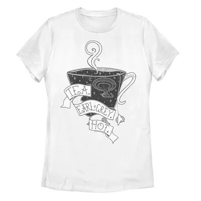 Licensed Character Juniors' Star Trek Next Generation Earl Grey Drawing Tee, Girl's, Size: Small, White