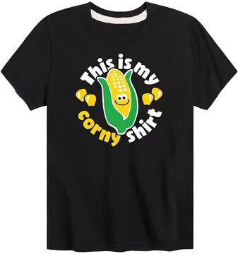 Licensed Character Boys 8-20 This is my Corny Shirt Graphic Tee, Boy's, Size: Large, Black