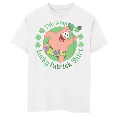 Boys 8-20 Nickelodeon SpongeBob SquarePants Patrick This Is My Lucky Patrick Shirt Graphic Tee, Boy's, Size: XS, White