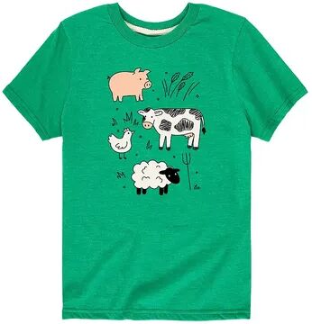 Licensed Character Boys 8-20 Farm Animals Graphic Tee, Boy's, Size: Small, Med Green