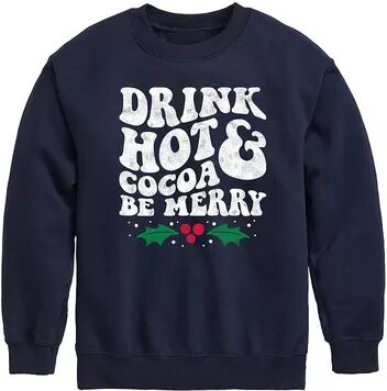 Licensed Character Boys 8-20 Drink Hot Cocoa Be Merry Fleece Graphic Top, Boy's, Size: Large, Blue