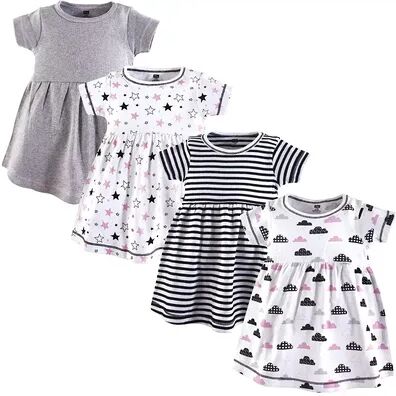 Hudson Baby Infant and Toddler Girl Cotton Short-Sleeve Dresses 4pk, Moon And Back, Toddler Girl's, Size: 2T, Grey