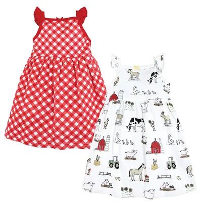 Hudson Baby Infant and Toddler Girl Cotton Dresses, Farm, 12-18 Months, Toddler Girl's, Size: 2T, Brt Red