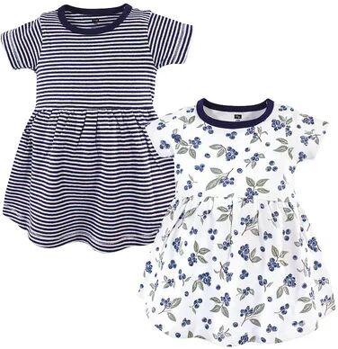 Hudson Baby Infant and Toddler Girl Cotton Short-Sleeve Dresses 2pk, Blueberries, 12-18 Months, Toddler Girl's, Size: 4T, Brt Blue