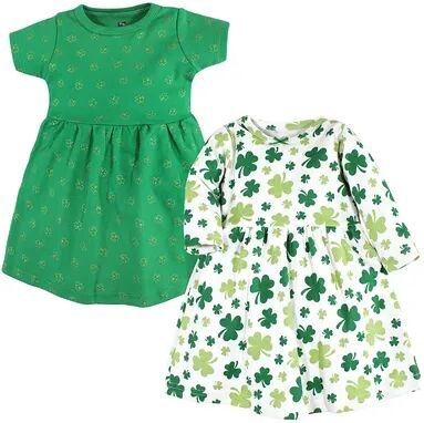 Hudson Baby Infant and Toddler Girl Cotton Dresses, Shamrocks, Toddler Girl's, Size: 4T, Green