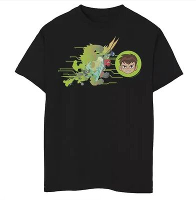 Licensed Character Boys 8-20 Cartoon Network Ben 10 Charge Action Portrait Tee, Boy's, Size: Large, Black