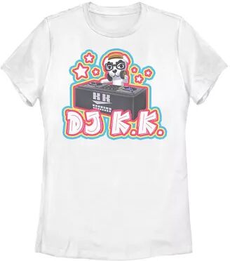 Licensed Character Juniors' Animal Crossing DJ K.K. Graphic Tee, Girl's, Size: Small, White