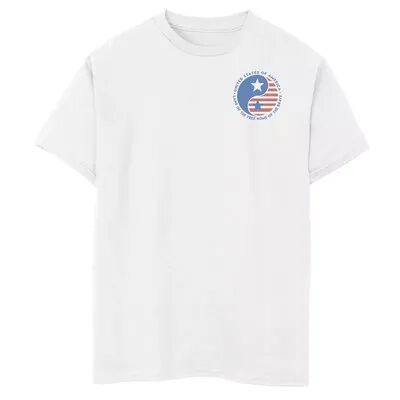 Licensed Character Boys 8-20 Americana Yin Yang United States Of America Pocket Graphic Tee, Boy's, Size: XL, White