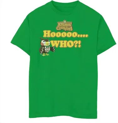 Licensed Character Boys 8-20 Nintendo Animal Crossing Blathers Hooooo Who Graphic Tee, Boy's, Size: Small, Green