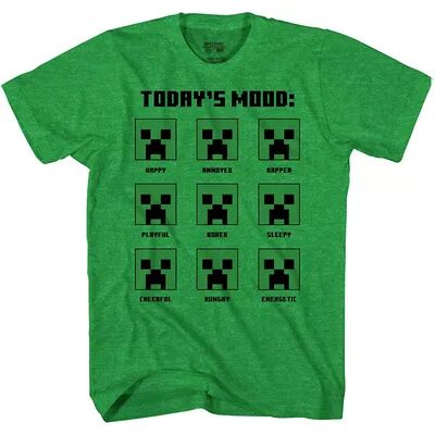 Licensed Character Boys 8-20 Minecraft Creeper Moods Many Faces Graphic Tee, Boy's, Size: XL, Brt Green