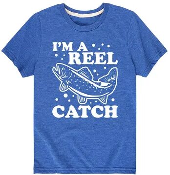 Licensed Character Boys 8-20 Im A Reel Catch Fishing Tee, Boy's, Size: XL, Med Blue