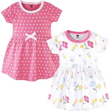 Hudson Baby Infant and Toddler Girl Cotton Short-Sleeve Dresses 2pk, Spring Mix, Toddler Girl's, Size: 4T, Med Pink