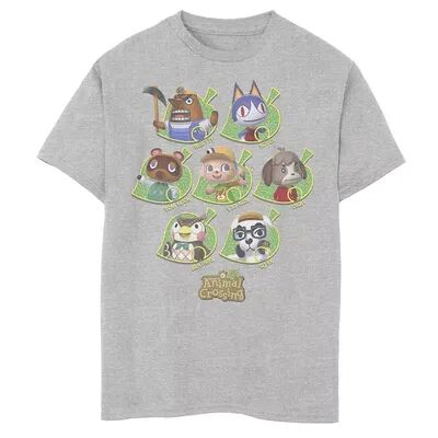Licensed Character Boys 8-20 Nintendo Animal Crossing New Leaf Towns People Graphic Tee, Boy's, Size: Small, Med Grey