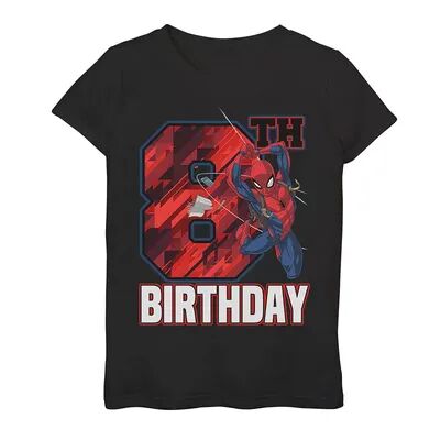 Marvel Girls 7-16 Marvel Spider-Man Web Swing 8th Birthday Graphic Tee, Girl's, Size: Medium, Black